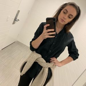 Black linen relaxed shirt